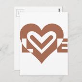 Cute Love Graphic Chocolate Brown Briefkaart (Voorkant / Achterkant)