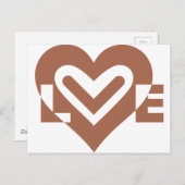 Cute Love Graphic Chocolate Brown Briefkaart (Voorkant / Achterkant)