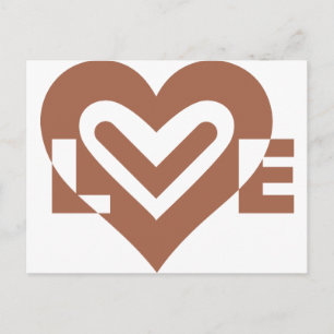 Cute Love Graphic Chocolate Brown Briefkaart