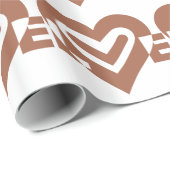 Cute Love Graphic Chocolate Brown Cadeaupapier (Rol Hoek)