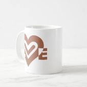 Cute Love Graphic Chocolate Brown Koffiemok (Voorkant links)