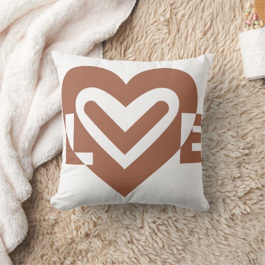 Cute Love Graphic Chocolate Brown Kussen (Deken)
