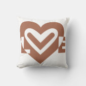 Cute Love Graphic Chocolate Brown Kussen (Voorkant)