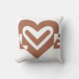 Cute Love Graphic Chocolate Brown Kussen