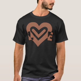 Cute Love Graphic Chocolate Brown T-shirt
