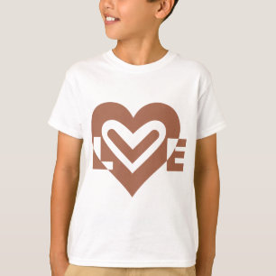 Cute Love Graphic Chocolate Brown T-shirt