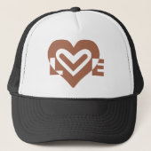 Cute Love Graphic Chocolate Brown Trucker Pet (Voorkant)