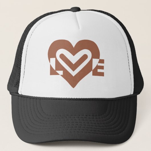 Cute Love Graphic Chocolate Brown Trucker Pet (Voorkant)