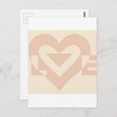 Cute Love Graphic, Cream Beige Briefkaart (Voorkant / Achterkant)