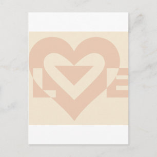Cute Love Graphic, Cream Beige Briefkaart