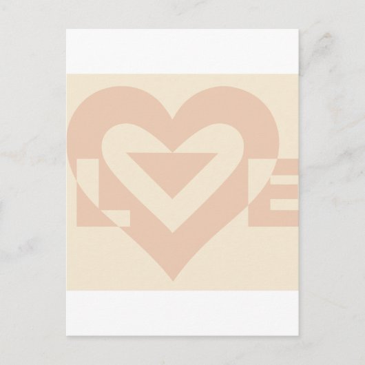 Cute Love Graphic, Cream Beige Briefkaart (Voorkant)