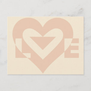 Cute Love Graphic, Cream Beige Briefkaart