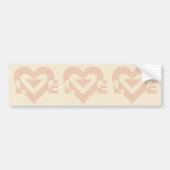 Cute Love Graphic, Cream Beige Bumpersticker (Voorkant)