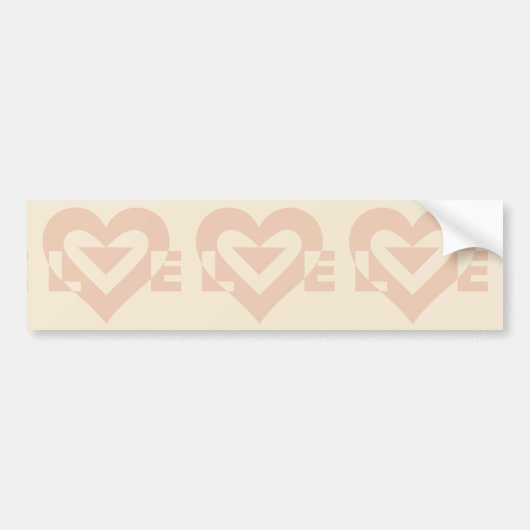 Cute Love Graphic, Cream Beige Bumpersticker (Voorkant)