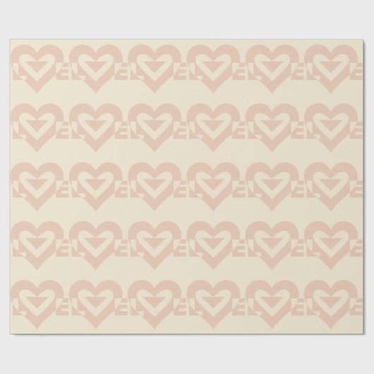 Cute Love Graphic, Cream Beige Cadeaupapier (Vlak)