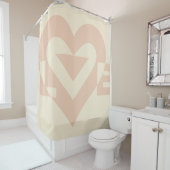 Cute Love Graphic, Cream Beige Douchegordijn (In situ)