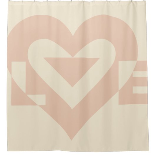 Cute Love Graphic, Cream Beige Douchegordijn (Voorkant)