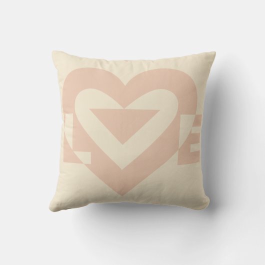 Cute Love Graphic, Cream Beige Kussen (Achterkant)
