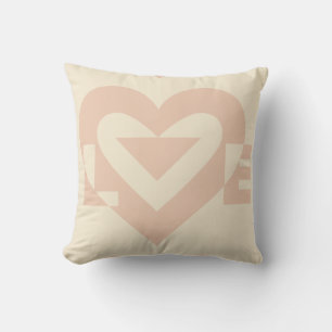 Cute Love Graphic, Cream Beige Kussen