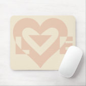 Cute Love Graphic, Cream Beige Muismat (Met muis)