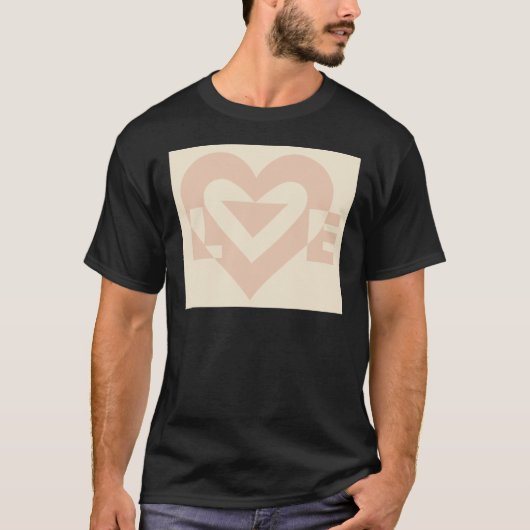Cute Love Graphic, Cream Beige T-shirt (Voorkant)