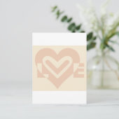 Cute Love Graphic in Beige Briefkaart (Staand voorkant)