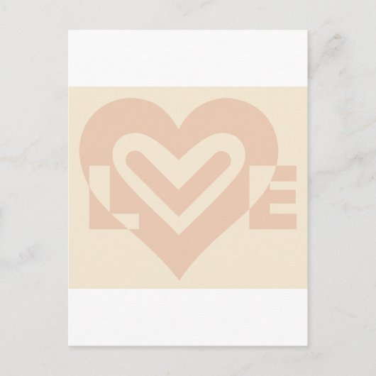 Cute Love Graphic in Beige Briefkaart (Voorkant)