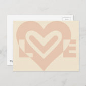 Cute Love Graphic in Beige Briefkaart (Voorkant / Achterkant)