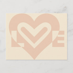 Cute Love Graphic in Beige Briefkaart