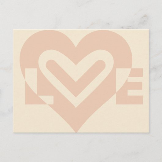 Cute Love Graphic in Beige Briefkaart (Voorkant)