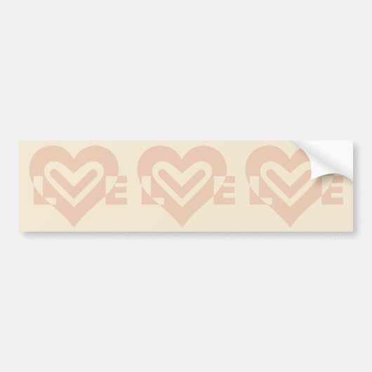 Cute Love Graphic in Beige Bumpersticker (Voorkant)