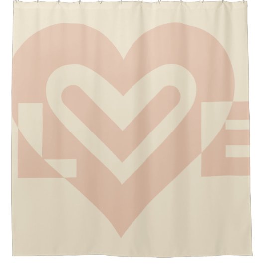 Cute Love Graphic in Beige Douchegordijn (Voorkant)