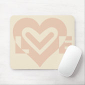 Cute Love Graphic in Beige Muismat (Met muis)