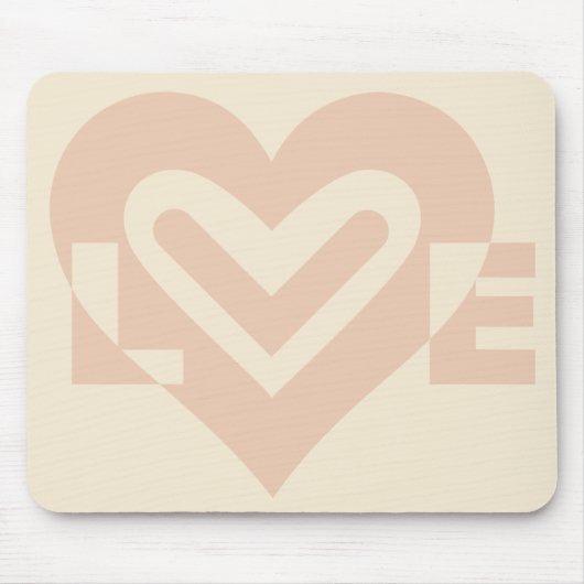 Cute Love Graphic in Beige Muismat (Voorkant)