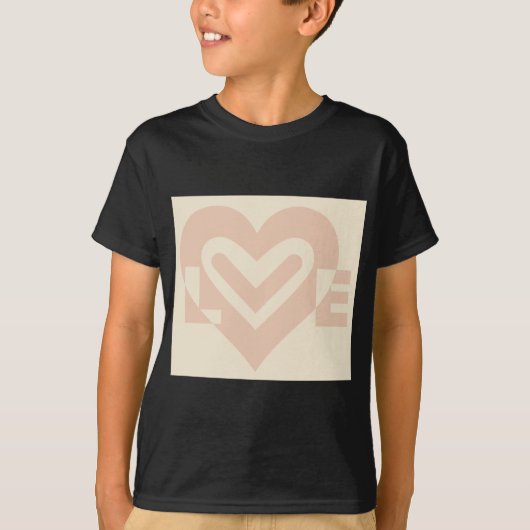 Cute Love Graphic in Beige T-shirt (Voorkant)