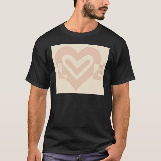 Cute Love Graphic in Beige T-shirt (Voorkant)