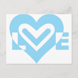 Cute Love Graphic in Blue Briefkaart