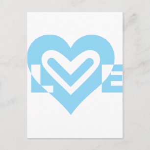 Cute Love Graphic in Blue Briefkaart