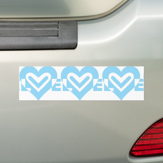 Cute Love Graphic in Blue Bumpersticker (Op auto)