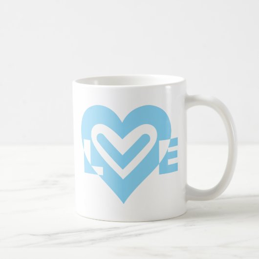 Cute Love Graphic in Blue Koffiemok (Rechts)