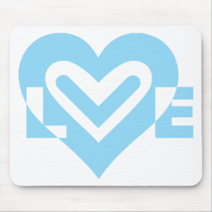 Cute Love Graphic in Blue Muismat