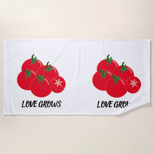 Cute Love Groot Red Tomaten Strandlaken (Voorkant)