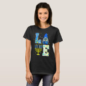 Cute LOVE Hanukkah Decorations Dreidel Menorah Cha T-shirt (Voorkant volledig)