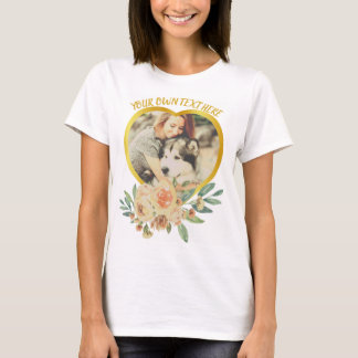 Cute love hart and bloemen t-shirt