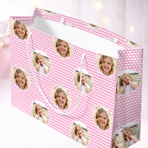 Cute Love Heart 2 Foto Mooie Roze Patroon Groot Cadeauzakje