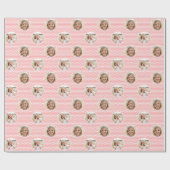 Cute Love Heart 2 Photo Pretty Apricot Pink Cadeaupapier (Vlak)