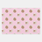 Cute Love Heart 2 Photo Yellow Pink Blue Set of 3 Inpakpapier Vel (Voorkant 2)