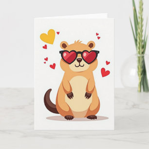 Cute Love Heart Bril Kaart