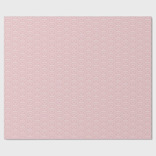 Cute Love Heart Circles Blush Pink Modern Pattern Cadeaupapier (Vlak)