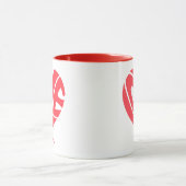 Cute Love Heart Coffee Mug Mok (Midden)